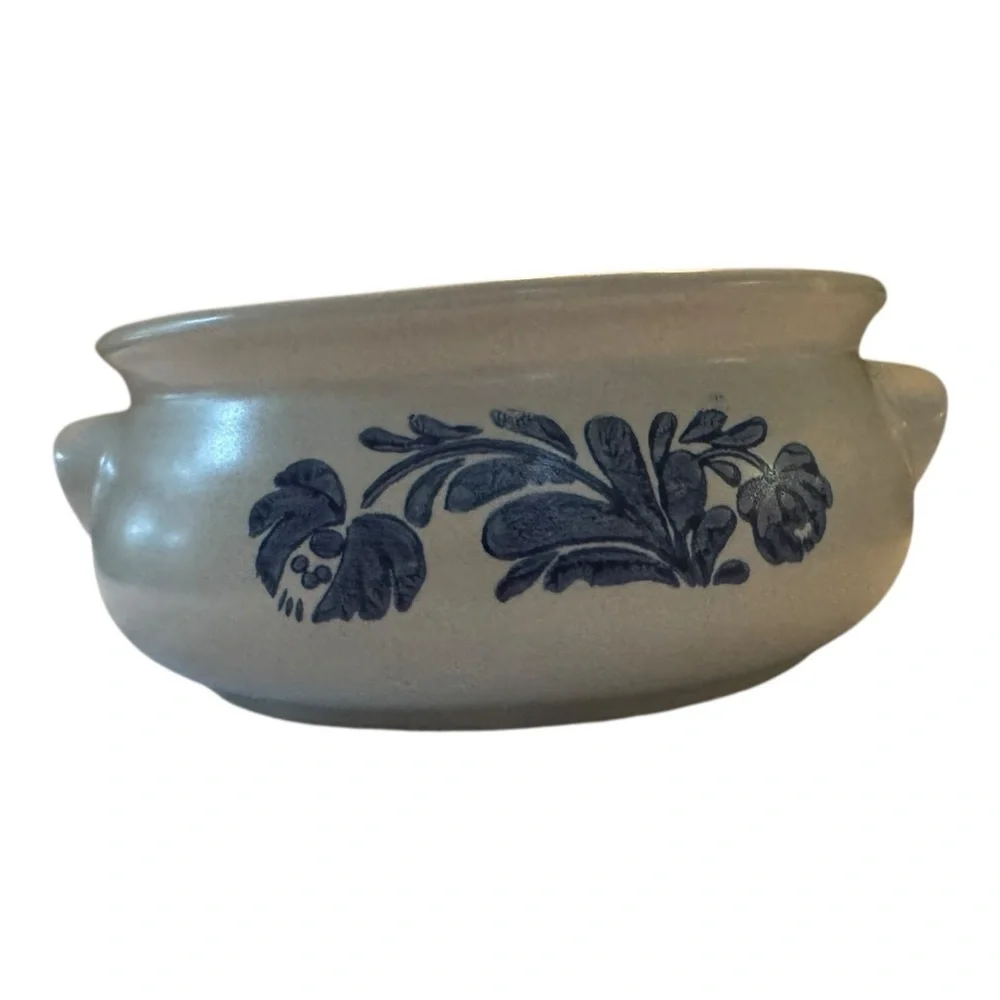 Vintage 1977-83 Pfaltzgraff Folk Art Yorktown Casserole Baker Blue 315Y